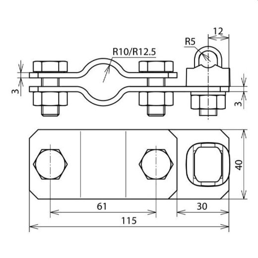 Dehn & Söhne Anschlussschelle 625011 St/tZn 25mm