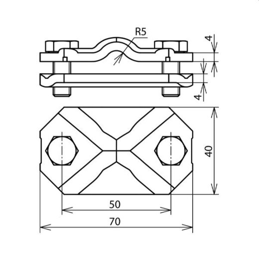 Dehn & Söhne Verbindungs-Trennklemme 454100 St/tZn 7-10/30-40mm