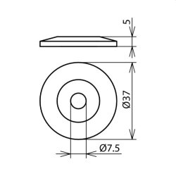 Dehn & Söhne Abdeckscheibe 276006 K/grau H5mm D37mm