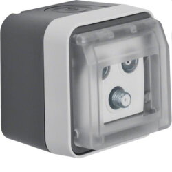 Berker Antennendose M312033535 3Loch Einzeldose lichtgrau