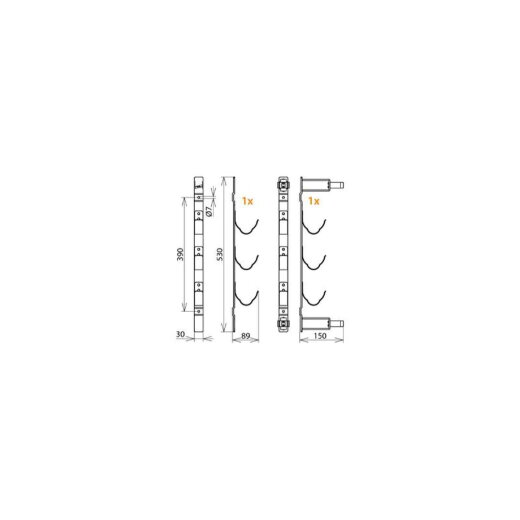 Dehn & Söhne Haltevorrichtung 700014 HV 3HH SZ für 3 HH-Sicherungen