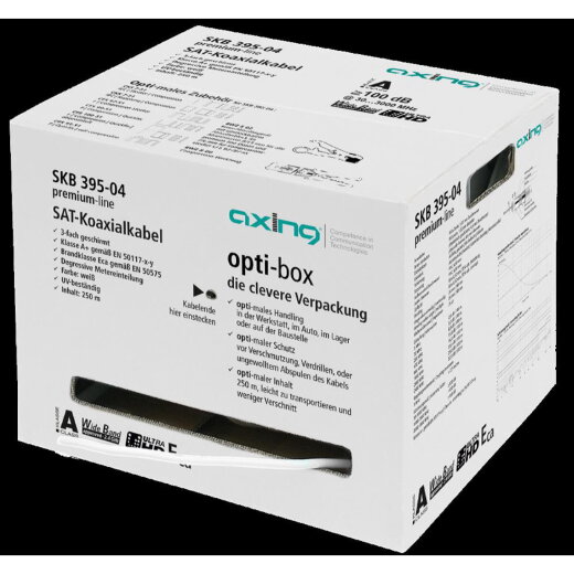 Axing Koaxialkabel SKB 395-04 250m opti-box 100dB SKB39504