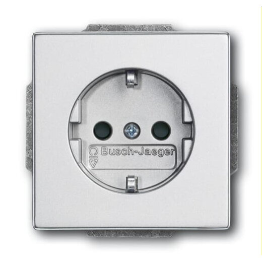 Busch-Jaeger SCHUKO-Steckdose 23 EUCB-83 eBs SrK aluminiumsilber