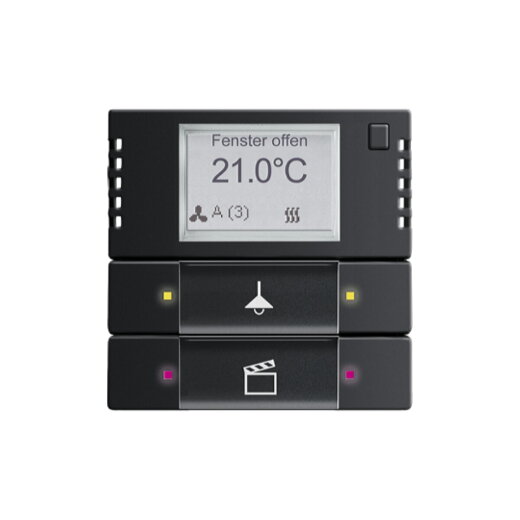 Busch-Jaeger Bedienelement 6128/28-885 2/4fach mit RTR schwarz matt