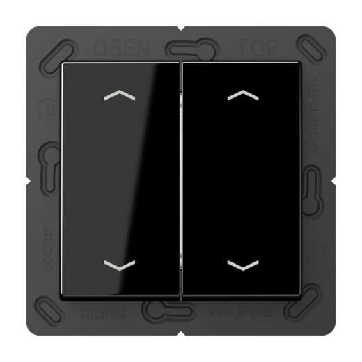 Jung EnOcean Funk-Wandsender 4-kanalig, mit 4 Pfeilsymbolen, Serie A, schwarz ENOA595MPSW