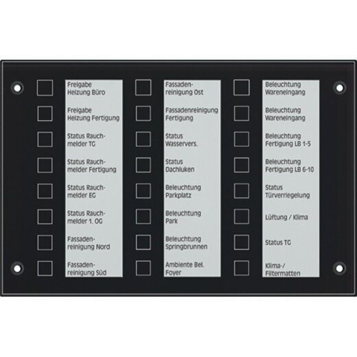 Jung KNX Melde- und Bedientableau, Glas schwarz MBT2424SW