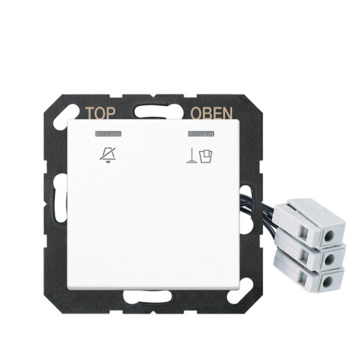 Jung Hotelabdeckung mit LED-Einheit 230 V, Außenstelle, Serie A, alpinweiß ACUKO5M230WW