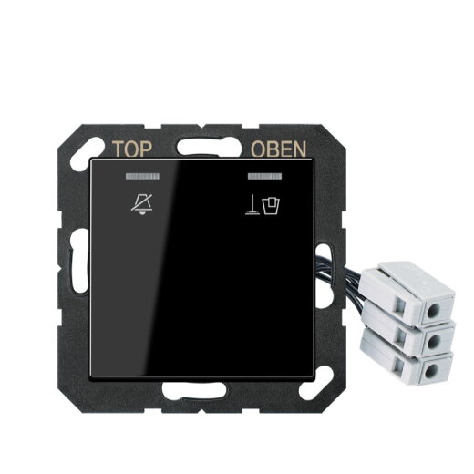 Jung Hotelabdeckung mit LED-Einheit 24 V, Außenstelle, Serie A, schwarz ACUKO5M24SW