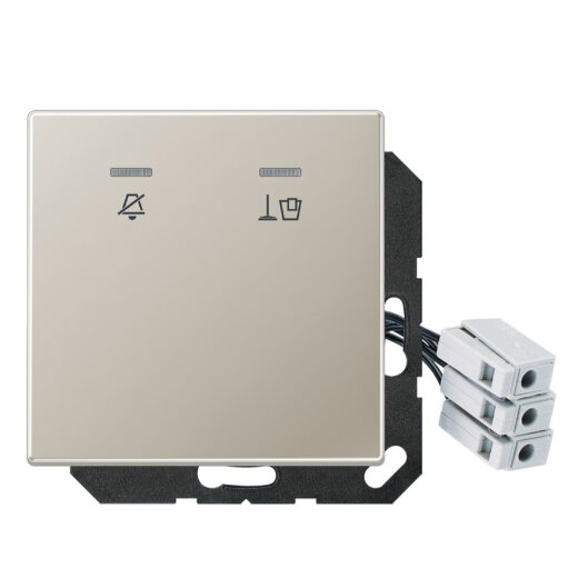 Jung Hotelabdeckung mit LED-Einheit 230 V, Außenstelle, Serie LS, Edelstahl ESCUKO5M230