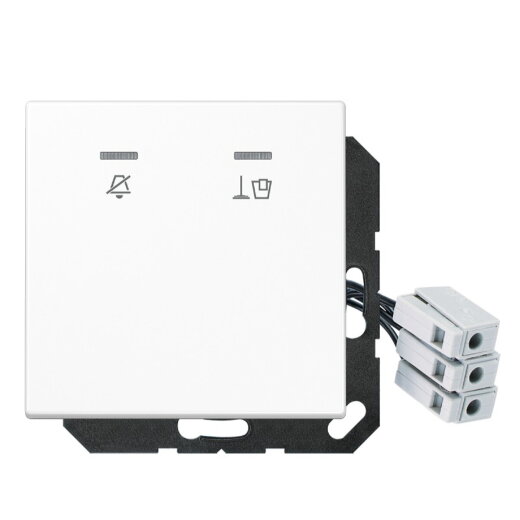 Jung Hotelabdeckung mit LED-Einheit 24 V, Außenstelle, Serie LS, alpinweiß LSCUKO5M24WW