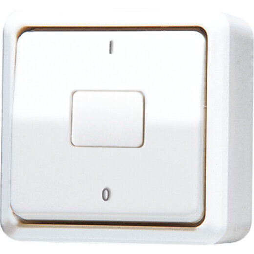 Jung Wippschalter, Aus 2-pol., 10 AX 250 V ~, AP 600, alpinweiß 602AWW