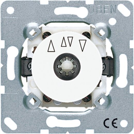 Jung Jalousie-Drehschalter Wendeschalter/-taster 2-pol. (2 Antriebe), 10 A 250 V ~, alpinweiß, UP 1234.20WW