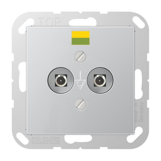 Jung Potentialausgleich-Steckdose, Serie A, aluminium A565-2AL