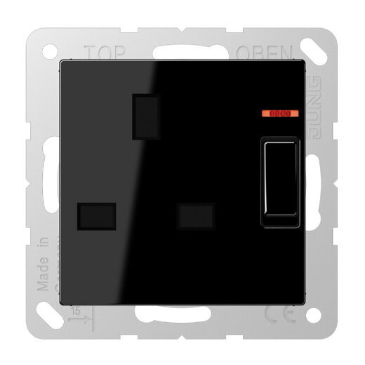 Jung Abschaltbare Steckdose mit Kontrollschalter, British Standard, 13 A 250 V ~, Schraubklemmen BS 1363-1, 4 mm2, A3171KOSW