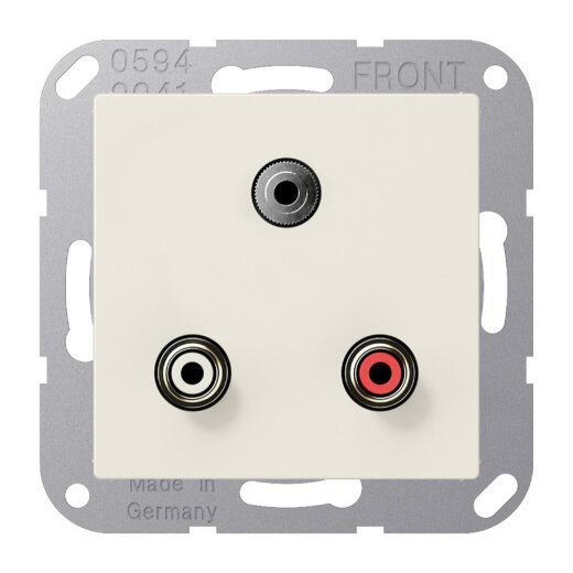 Jung Multimedia-Anschlusssystem Cinch Audio / Miniklinke 3,5 mm, Serie AS, weiß MAA1011