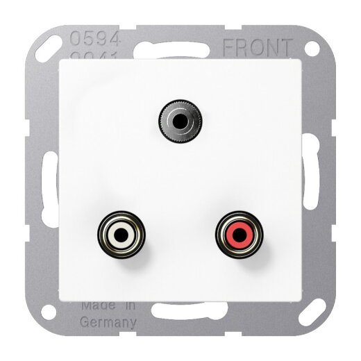 Jung Multimedia-Anschlusssystem Cinch Audio / Miniklinke 3,5 mm, Serie AS/A, alpinweiß MAA1011WW