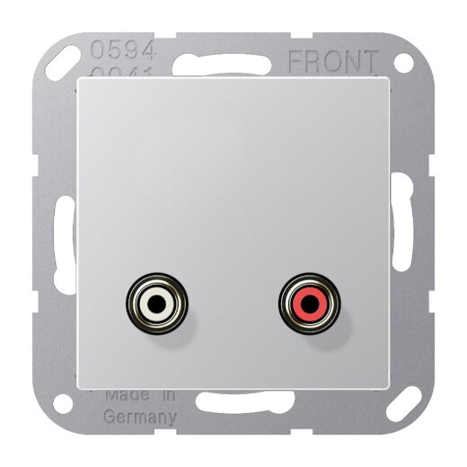 Jung Multimedia-Anschlusssystem Cinch Audio, Serie A, aluminium MAA1021AL