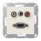 Jung Multimedia-Anschlusssystem Cinch Audio / Miniklinke 3,5 mm / VGA, Serie AS, weiß MAA1072