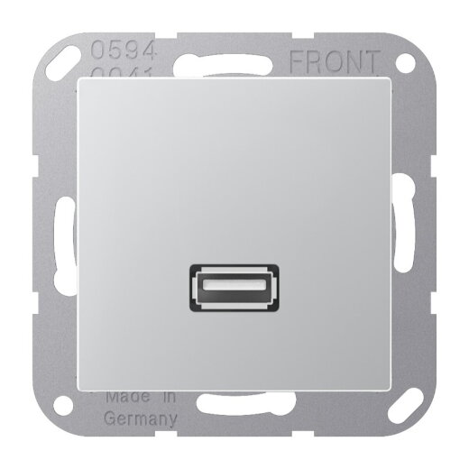 Jung Multimedia-Anschlusssystem USB 2.0, Serie A, aluminium MAA1122AL