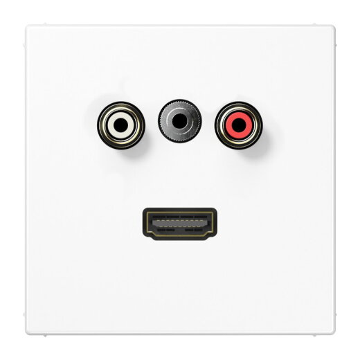 Jung Multimedia-Anschlusssystem Cinch Audio / Miniklinke 3,5 mm / HDMI, Serie LS, alpinweiß MALS1082WW