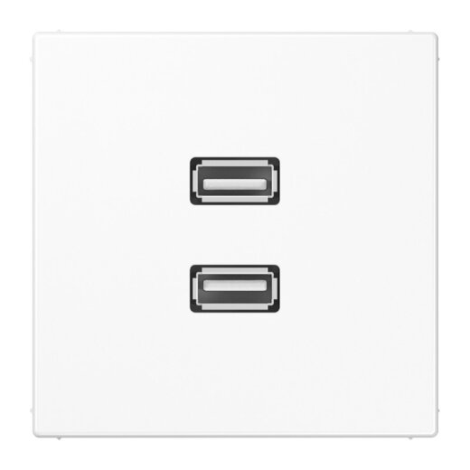 Jung Multimedia-Anschlusssystem 2 x USB 2.0, Serie LS, alpinweiß MALS1153WW