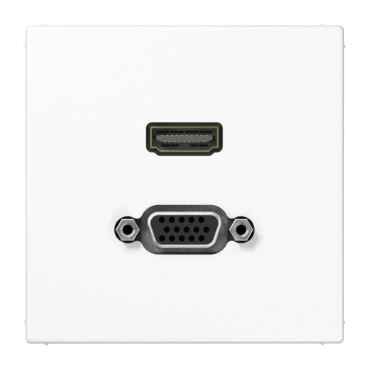 Jung Multimedia-Anschlusssystem HDMI / VGA, Serie LS, alpinweiß MALS1173WW