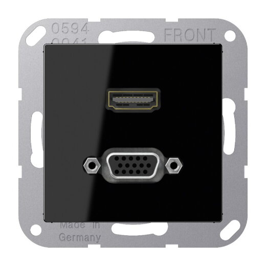 Jung Multimedia-Anschlusssystem HDMI / VGA, Serie A, schwarz MAA1173SW