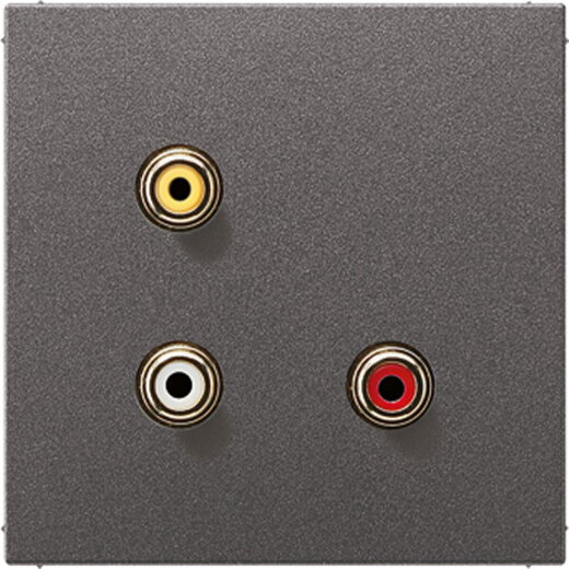 Jung Multimedia-Anschlusssystem Cinch Audio / Composite Video, Serie LS, anthrazit (lackiertes Aluminium) MAAL1031AN
