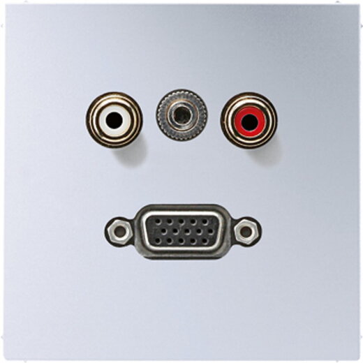 Jung Multimedia-Anschlusssystem Cinch Audio / Miniklinke 3,5 mm / VGA, Serie LS, Aluminium MAAL1072