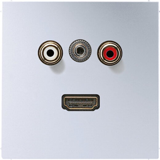 Jung Multimedia-Anschlusssystem Cinch Audio / Miniklinke 3,5 mm / HDMI, Serie LS, Aluminium MAAL1082