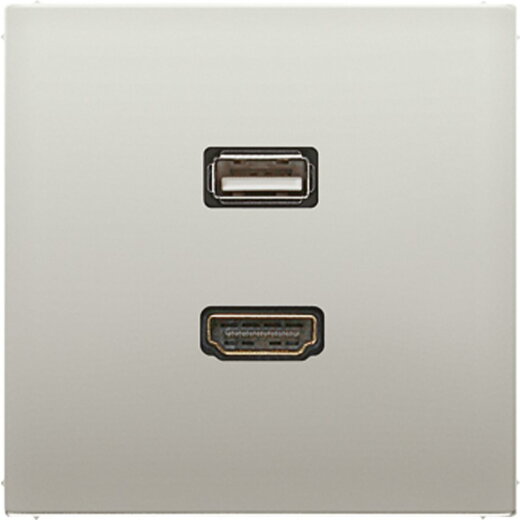 Jung Multimedia-Anschlusssystem HDMI / USB 2.0, Serie LS, Edelstahl MAES1163