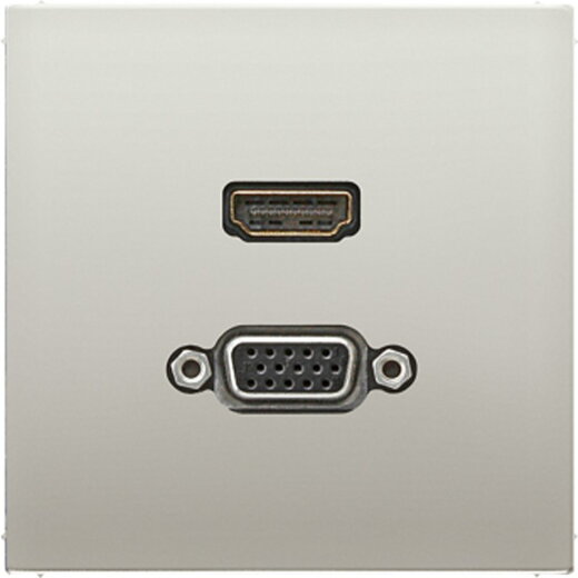 Jung Multimedia-Anschlusssystem HDMI / VGA, Serie LS, Edelstahl MAES1173