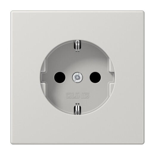 Jung SCHUKO Steckdose, 16 A 250 V ~, ohne Krallen, SAFETY+, Duroplast, Serie LS, lichtgrau LS1520NKILG