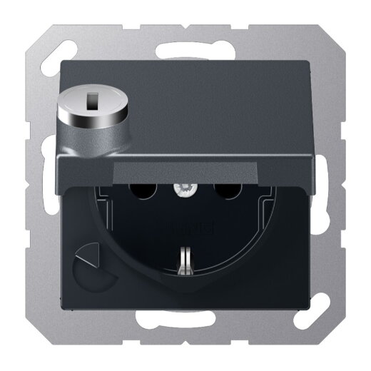 Jung SCHUKO Steckdose, 16 A 250 V ~, mit Sicherheitsschloss, Thermoplast lackiert, Serie A, a A1520BFKLSLANM