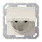 Jung SCHUKO Steckdose, 16 A 250 V ~, ohne Krallen, Klappdeckel, Duroplast, Serie AS, weiß AS1520NKL