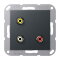 Jung Multimedia-Anschlusssystem Cinch Audio / Composite Video, Serie A, anthrazit matt MAA1031ANM