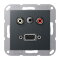 Jung Multimedia-Anschlusssystem Cinch Audio / Miniklinke 3,5 mm / VGA, Serie A, anthrazit matt MAA1072ANM