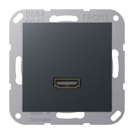 Jung Multimedia-Anschlusssystem HDMI, Serie A, anthrazit matt MAA1112ANM