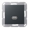 Jung Multimedia-Anschlusssystem USB 2.0, Serie A, anthrazit matt MAA1122ANM