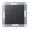 Jung Multimedia-Anschlusssystem 2 x HDMI, Serie A, anthrazit matt MAA1133ANM