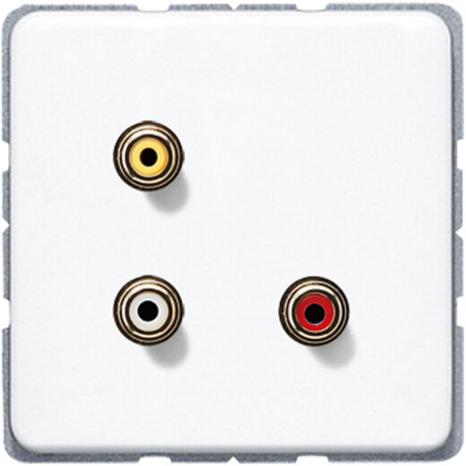 Jung Multimedia-Anschlusssystem Cinch Audio / Composite Video, Serie CD, alpinweiß MACD1031WW