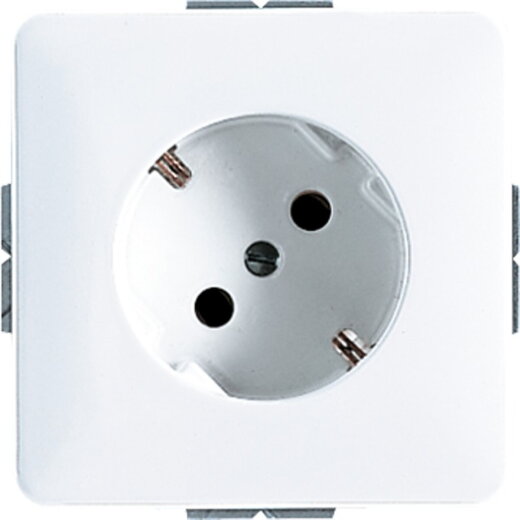 Jung SCHUKO®-Steckdose 45°, 16 A 250 V ~, Schraubklemmen, ohne Krallen, Duroplast, Serie CD, alpinweiß CD521-45NWW