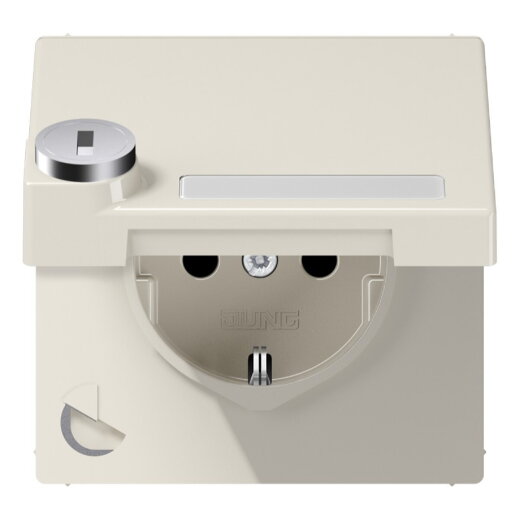 Jung SCHUKO Steckdose, 16 A 250 V ~, mit Schriftfeld, mit Sicherheitsschloss, Thermoplast, Se LS1520NAKLSL