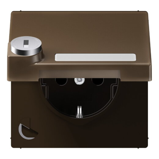 Jung SCHUKO Steckdose, 16 A 250 V ~, mit Schriftfeld, mit Sicherheitsschloss, Thermoplast lac ME1520NAKLSLAT