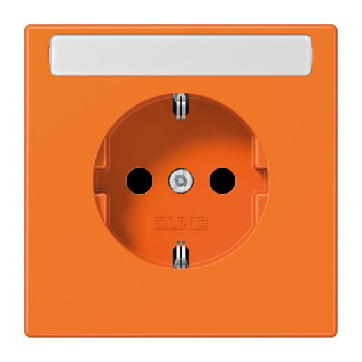 Jung SCHUKO Steckdose, 16 A 250 V ~, mit Schriftfeld, Thermoplast, Serie LS, orange (für ZSV) LS1520BFNAO