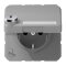 Jung SCHUKO Steckdose, 16 A 250 V ~, mit Sicherheitsschloss, Thermoplast, Serie CD, grau CD1520NAKLSLGR