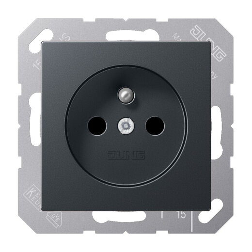 Jung Steckdose, französisch/belgisches System, 16 A 250 V ~, SAFETY+, Thermoplast lackiert, Serie A, anthrazit matt A1520FBFKIANM