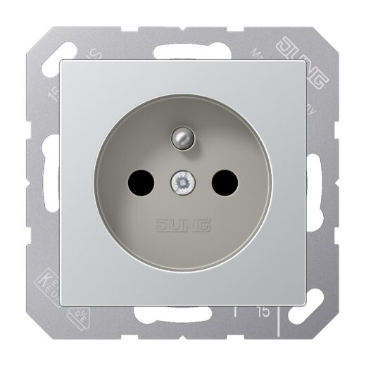 Jung Steckdose, französisch/belgisches System, 16 A 250 V ~, Schraubklemmen, SAFETY+, Serie A, aluminium A1521FKIAL