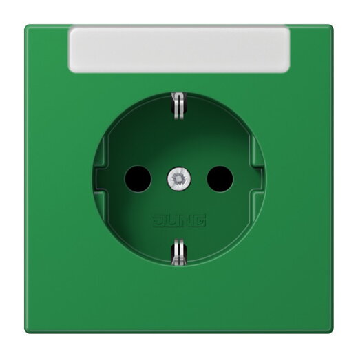 Jung SCHUKO Steckdose, 16 A 250 V ~, mit integriertem Beschriftungsfeld (sprühnebeldicht), SAFETY+, Thermoplast, Se LS1520INAGN