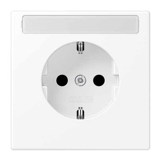 Jung SCHUKO Steckdose, 16 A 250 V ~, mit Schriftfeld, Serie LS, schneeweiß matt LS1520NAWWM